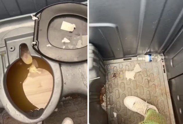 folioes-relatam-banheiros-quimicos-lotados-e-mau-cheiro-durante-megabloco-no-ibirapuera,-na-zona-sul-de-sp