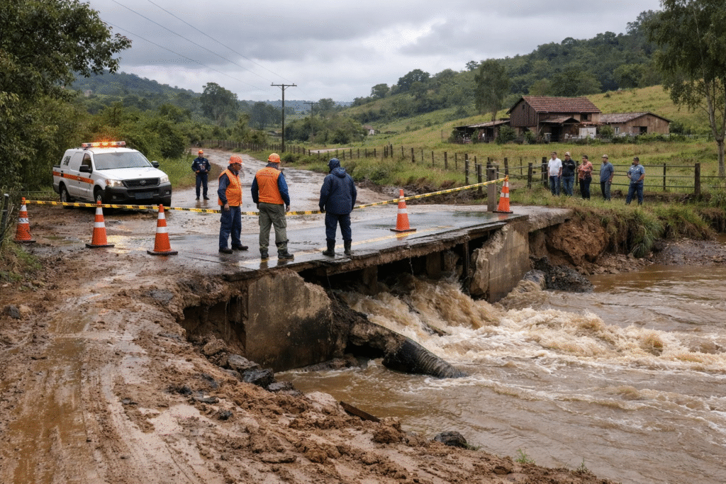 marilia-decreta-estado-de-emergencia-apos-chuvas-causarem-danos-em-areas-rurais-e-interditarem-ponte