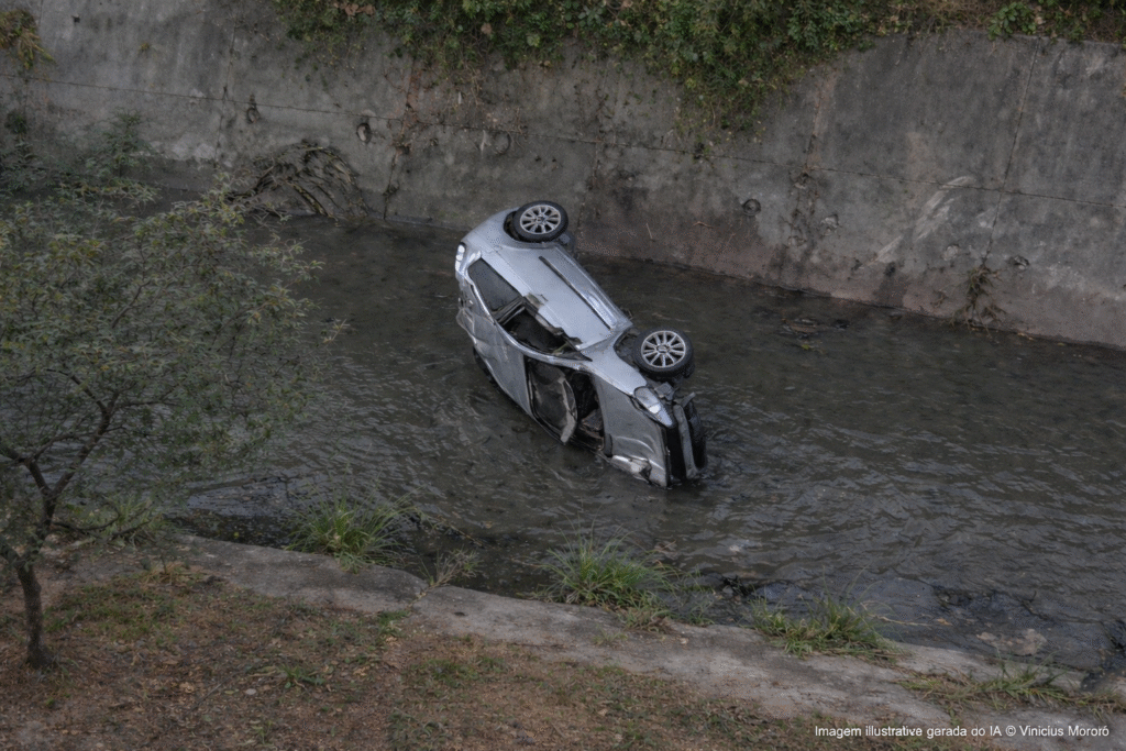carro-capota-e-cai-em-corrego-na-avenida-jacu-pessego,-na-zona-leste-de-sao-paulo