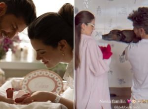 camila-queiroz-mostra-primeiro-encontro-da-filha-com-os-pets-da-familia