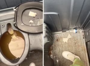 folioes-relatam-banheiros-quimicos-lotados-e-mau-cheiro-durante-megabloco-no-ibirapuera,-na-zona-sul-de-sp